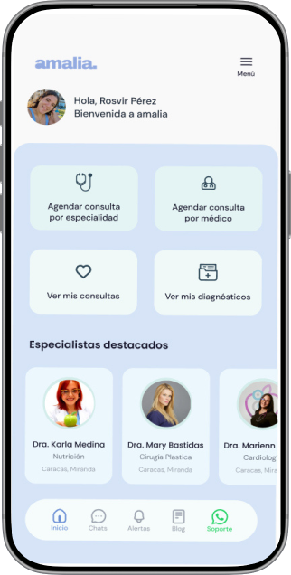 Pantalla de la app amalia
